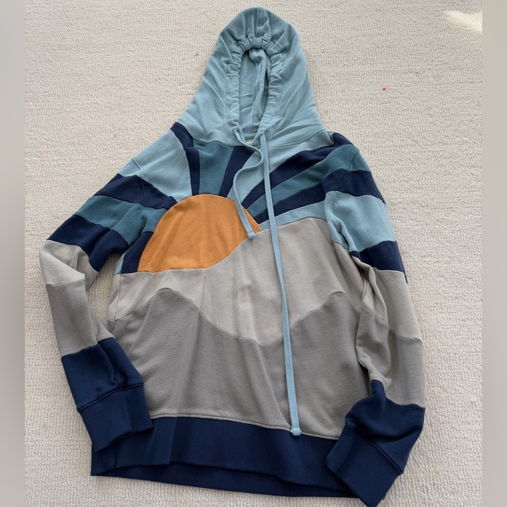 Faherty Soleil Light Blue Knit Hoodie size XS
